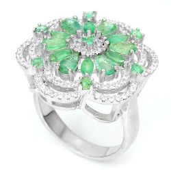 anel esmeralda natural