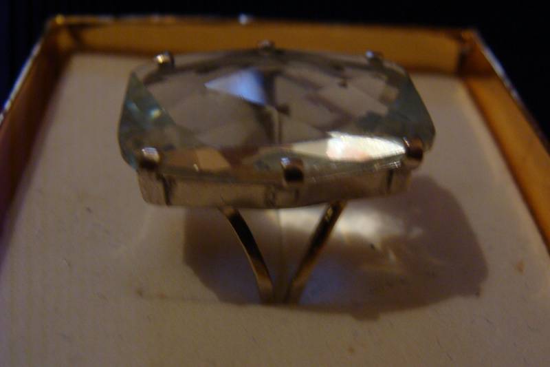 anel de prata com pedra grande Imagem 5