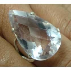 anel prata com pedra natural Imagem 3