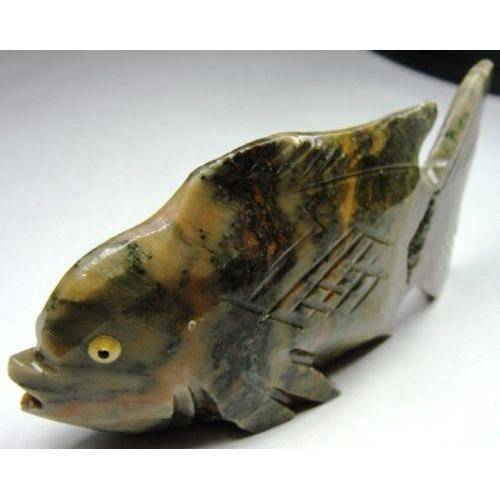 Peixe Esculpido em Calcedônia com 168,5 Cts Imagem 3