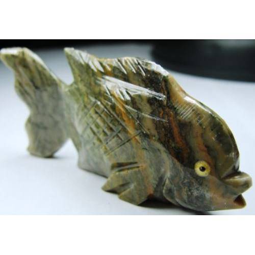 Peixe Esculpido em Calcedônia com 168,5 Cts Imagem 5